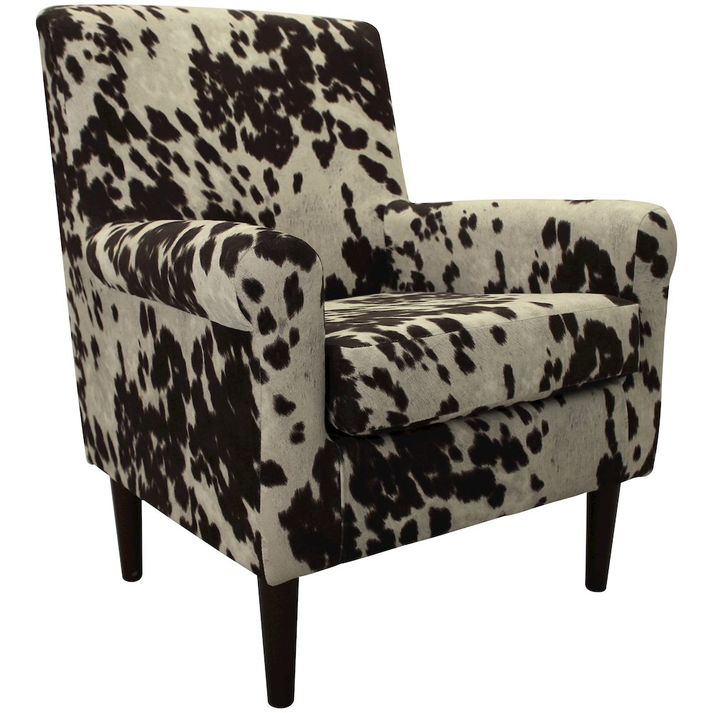 Ellis Rolled Arm Lounge Chair - Cowhide Brown