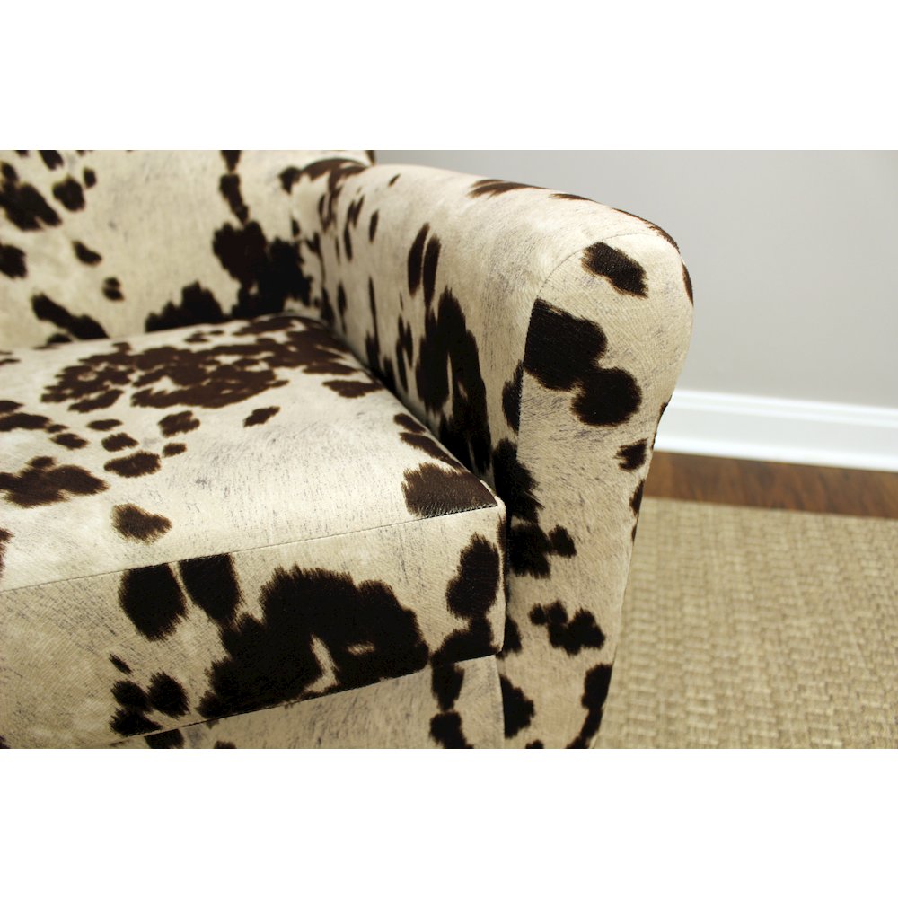 Ellis Rolled Arm Lounge Chair - Cowhide Brown