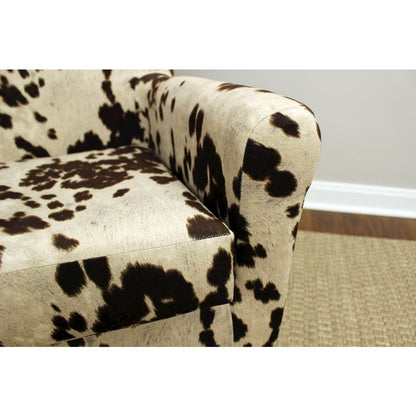 Ellis Rolled Arm Lounge Chair - Cowhide Brown