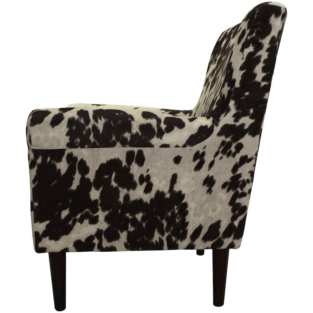 Ellis Rolled Arm Lounge Chair - Cowhide Brown