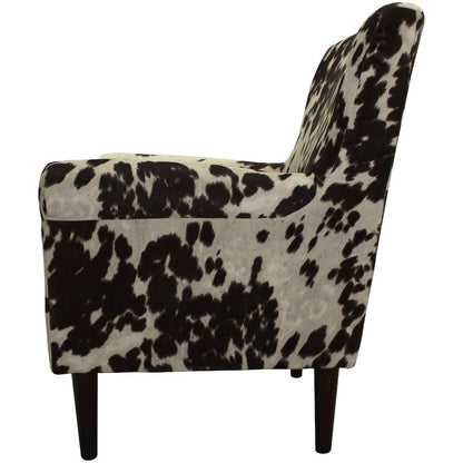 Ellis Rolled Arm Lounge Chair - Cowhide Brown