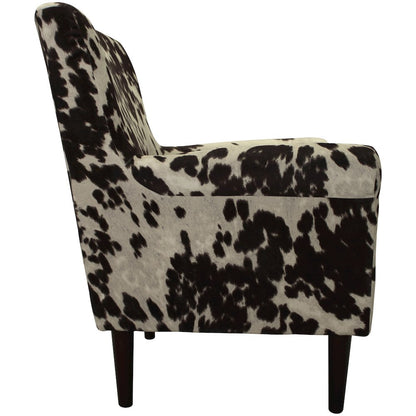 Ellis Rolled Arm Lounge Chair - Cowhide Brown