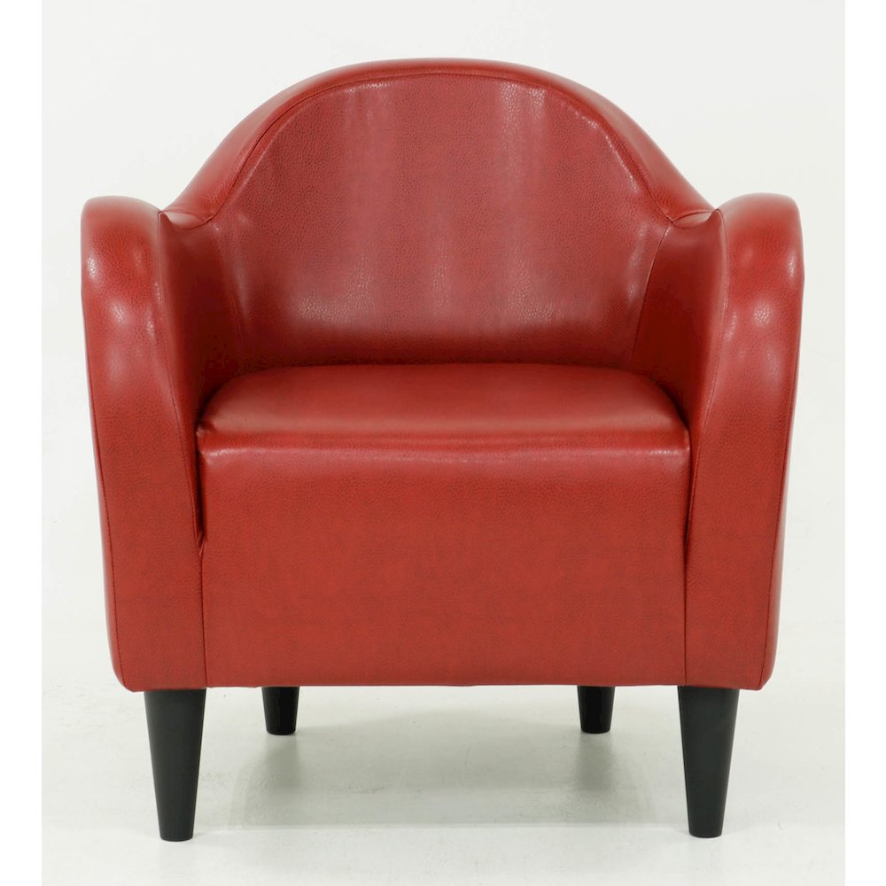Julian Mid Century Arm Chair - Leatherette Red