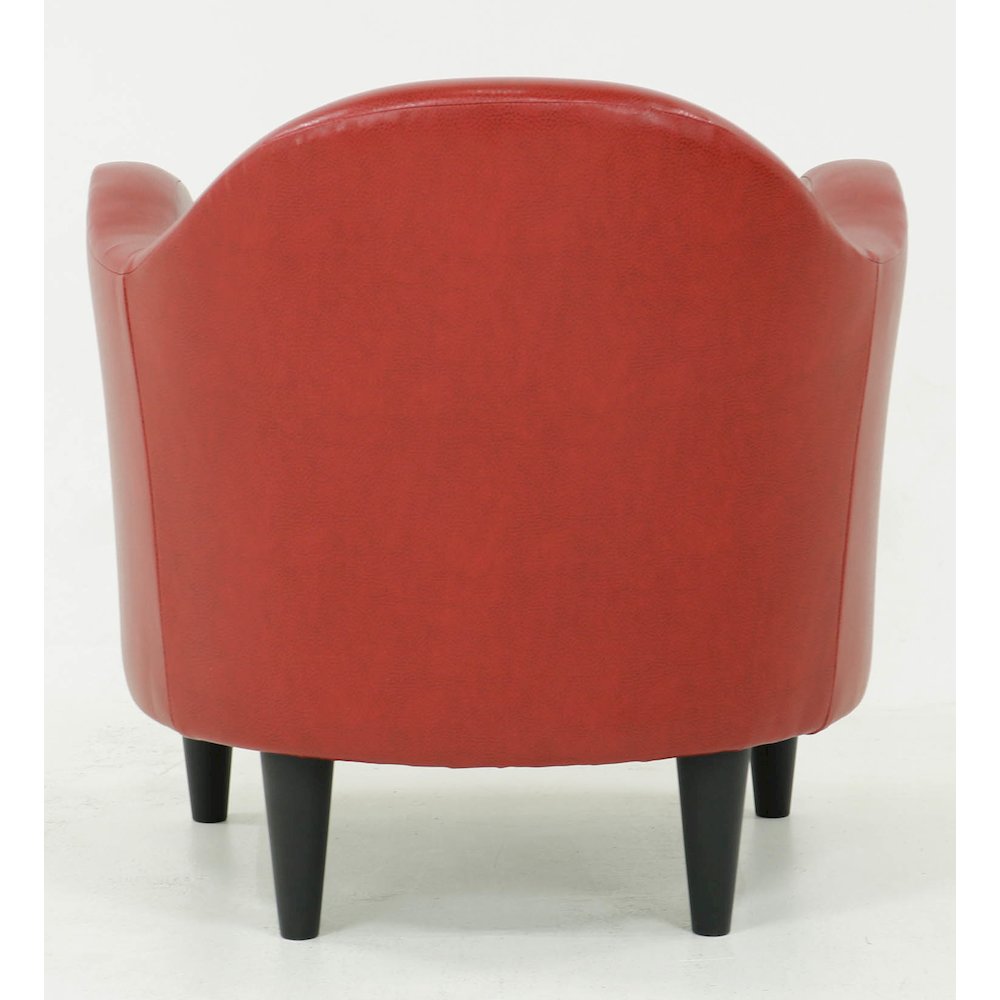 Julian Mid Century Arm Chair - Leatherette Red
