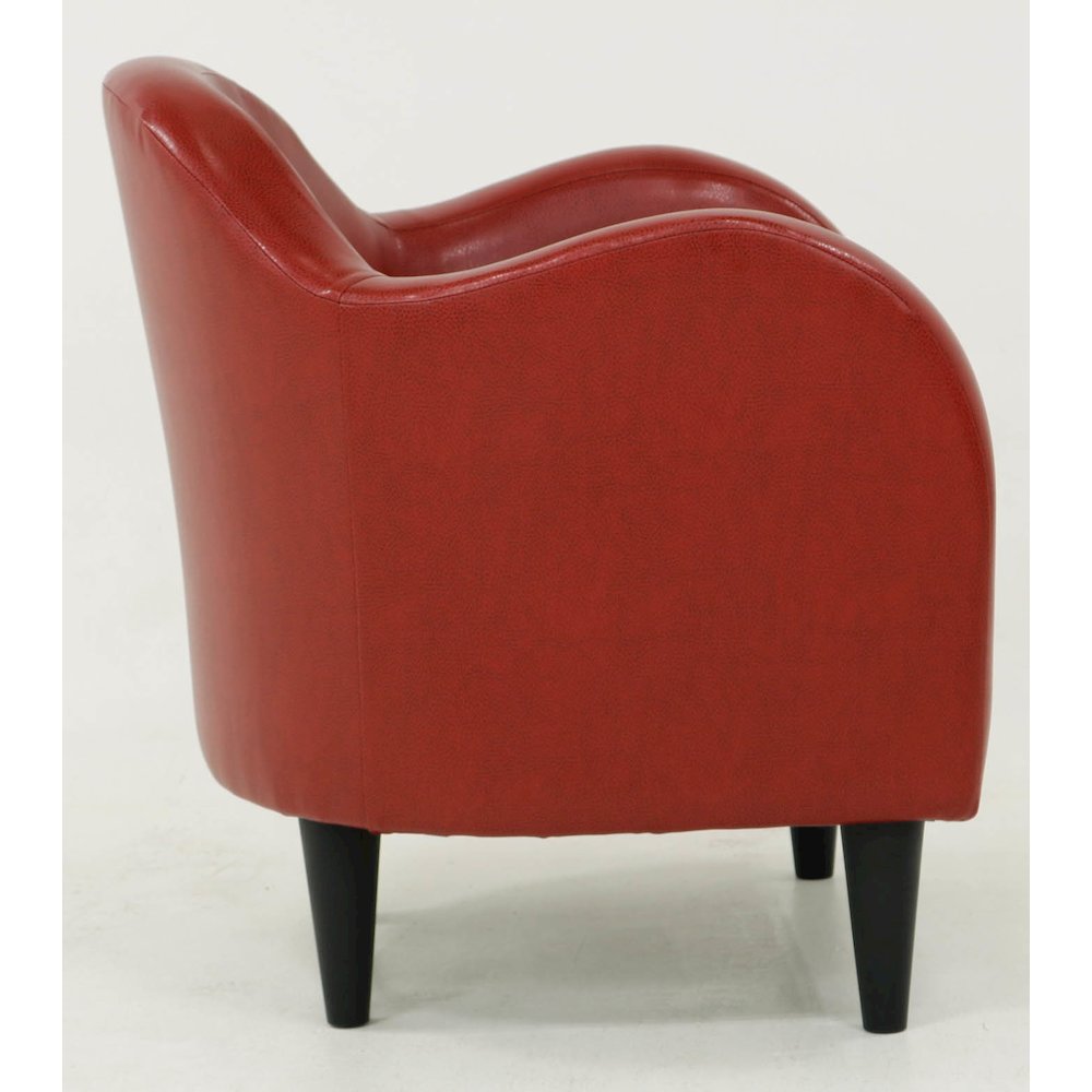 Julian Mid Century Arm Chair - Leatherette Red