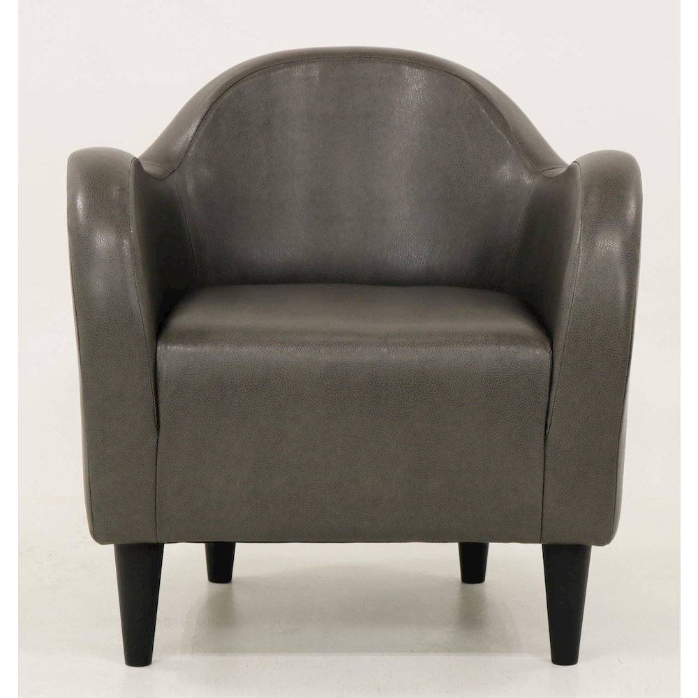 Julian Mid Century Arm Chair - Leatherette Charcoal