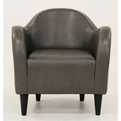 Julian Mid Century Arm Chair - Leatherette Charcoal
