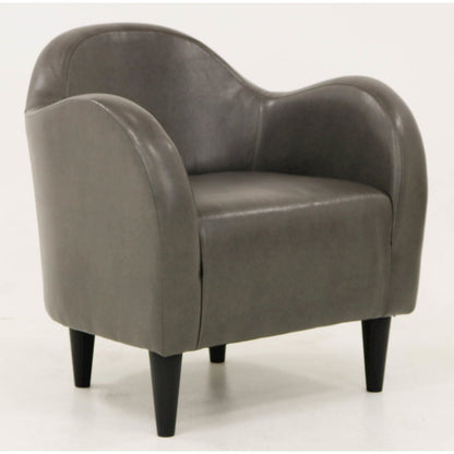 Julian Mid Century Arm Chair - Leatherette Charcoal
