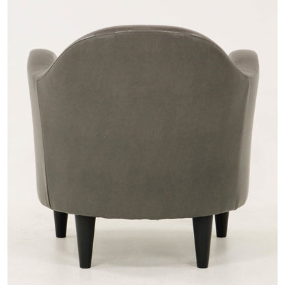 Julian Mid Century Arm Chair - Leatherette Charcoal