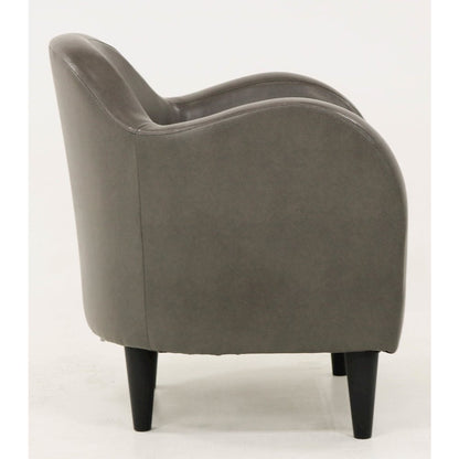 Julian Mid Century Arm Chair - Leatherette Charcoal