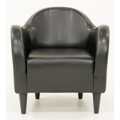 Julian Mid Century Arm Chair - Leatherette Black