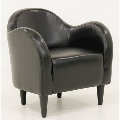 Julian Mid Century Arm Chair - Leatherette Black
