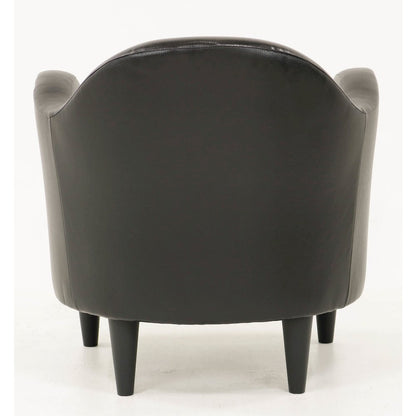 Julian Mid Century Arm Chair - Leatherette Black