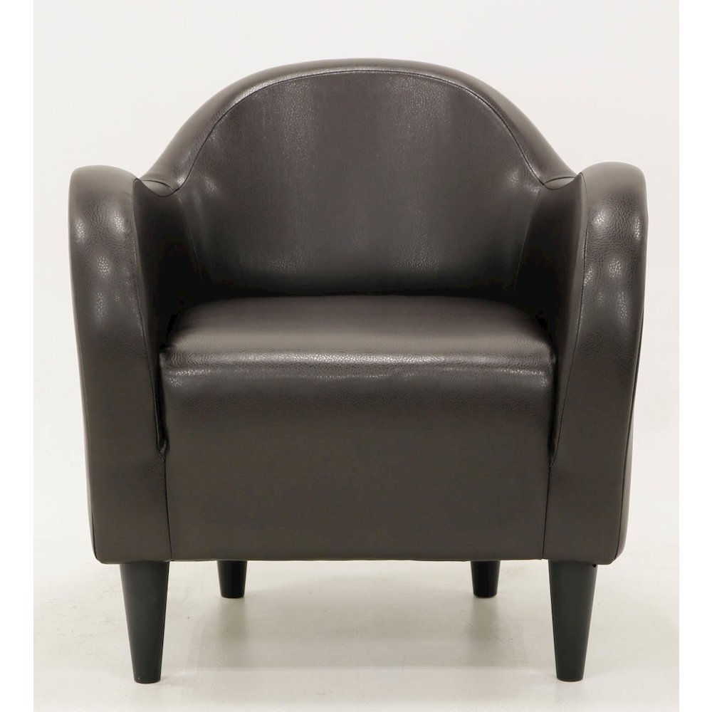 Julian Mid Century Arm Chair - Leatherette Brown
