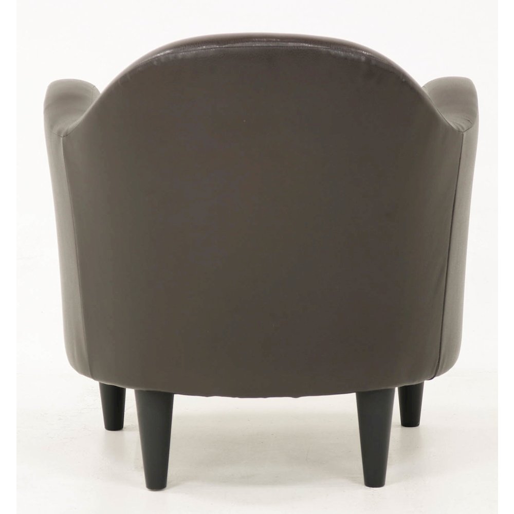 Julian Mid Century Arm Chair - Leatherette Brown