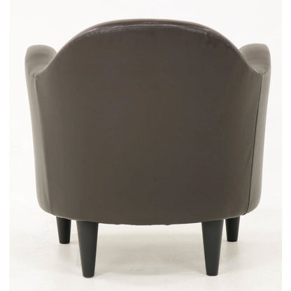 Julian Mid Century Arm Chair - Leatherette Brown