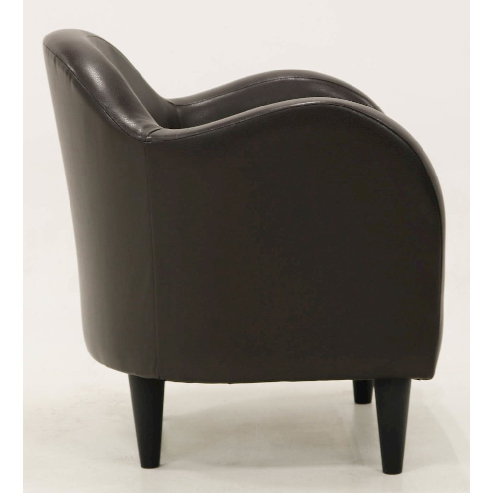 Julian Mid Century Arm Chair - Leatherette Brown