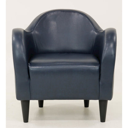 Julian Mid Century Arm Chair - Leatherette Peacock