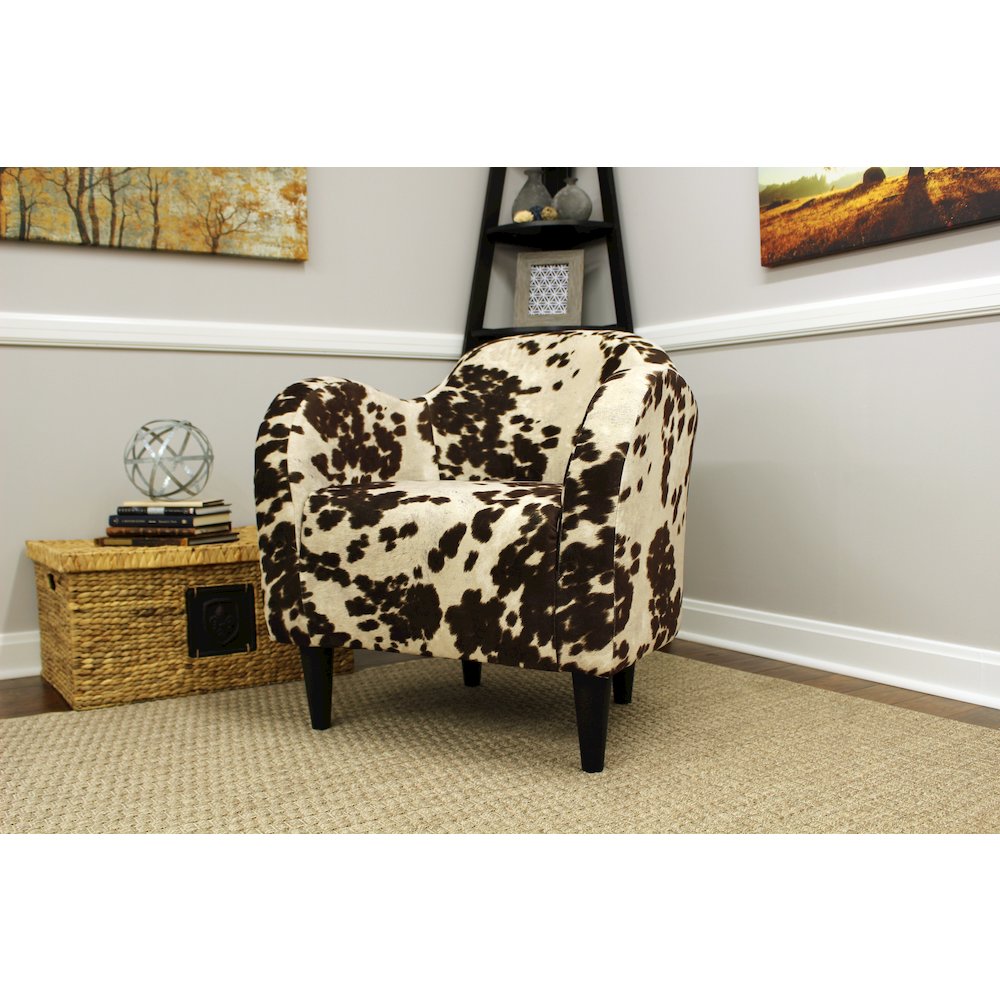 Julian Mid Century Arm Chair - Cowhide Brown