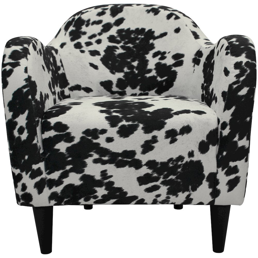 Julian Mid Century Arm Chair - Cowhide Black