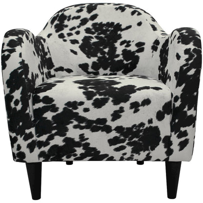 Julian Mid Century Arm Chair - Cowhide Black