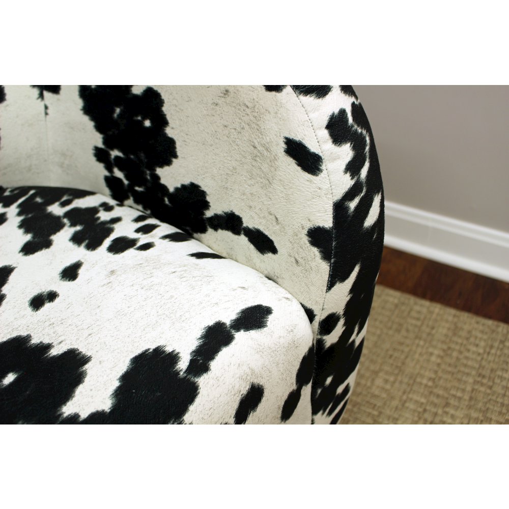 Julian Mid Century Arm Chair - Cowhide Black
