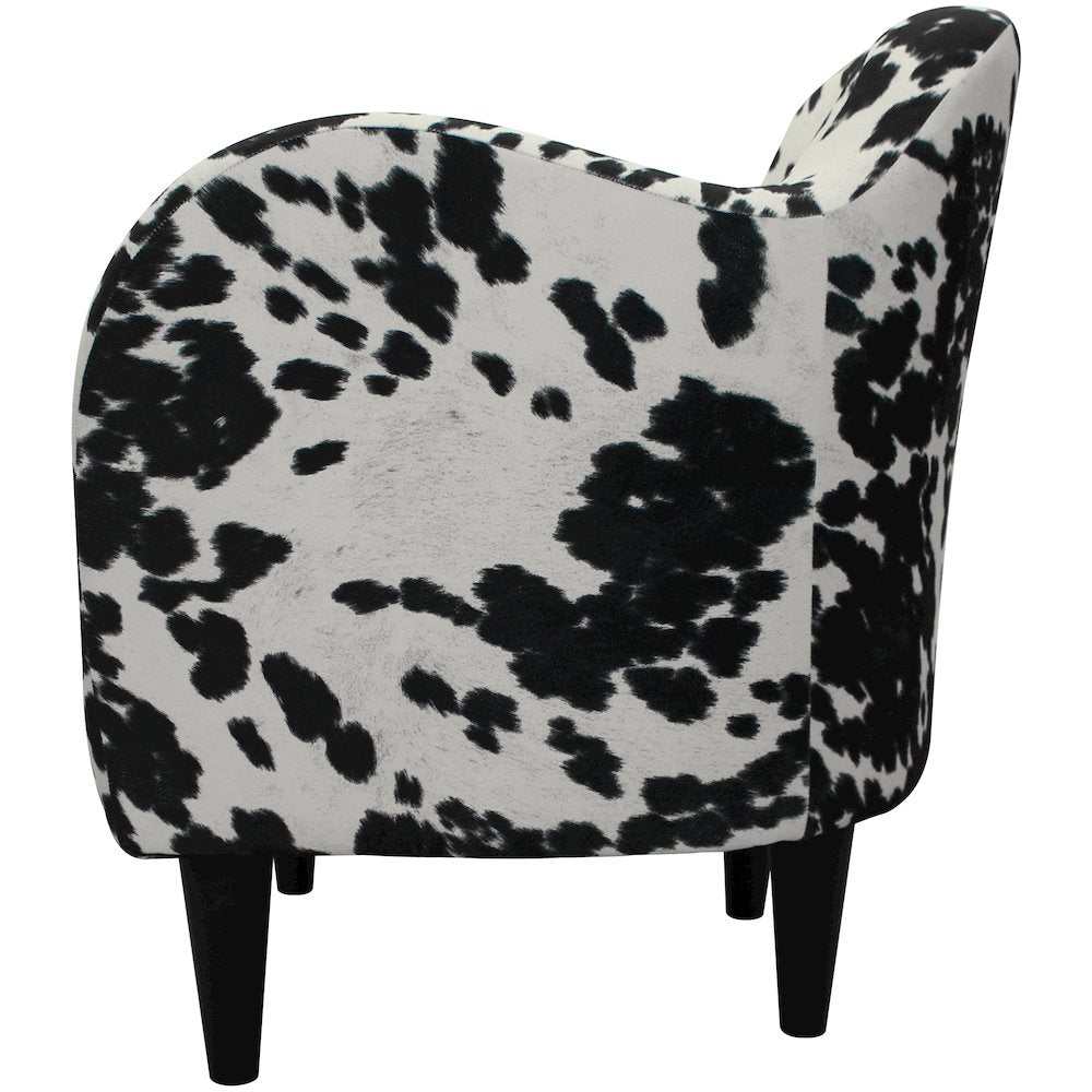 Julian Mid Century Arm Chair - Cowhide Black