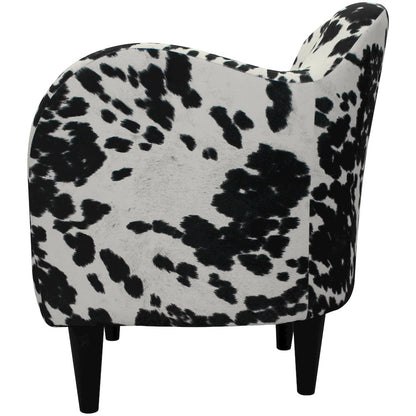Julian Mid Century Arm Chair - Cowhide Black