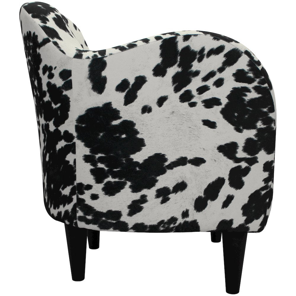 Julian Mid Century Arm Chair - Cowhide Black