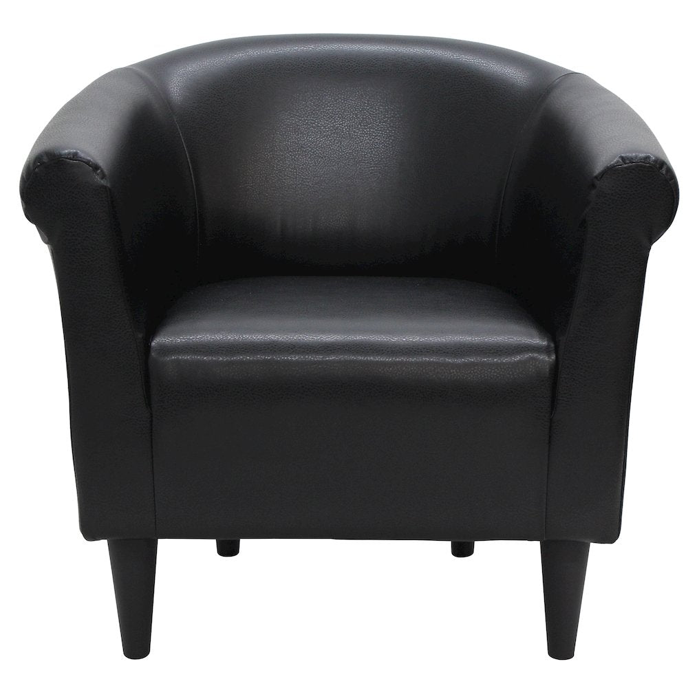 Savannah Club Chair - Leatherette Black