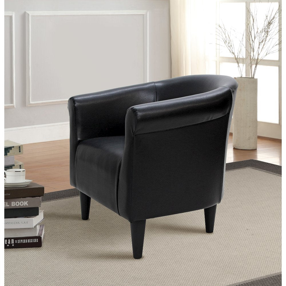 Savannah Club Chair - Leatherette Black