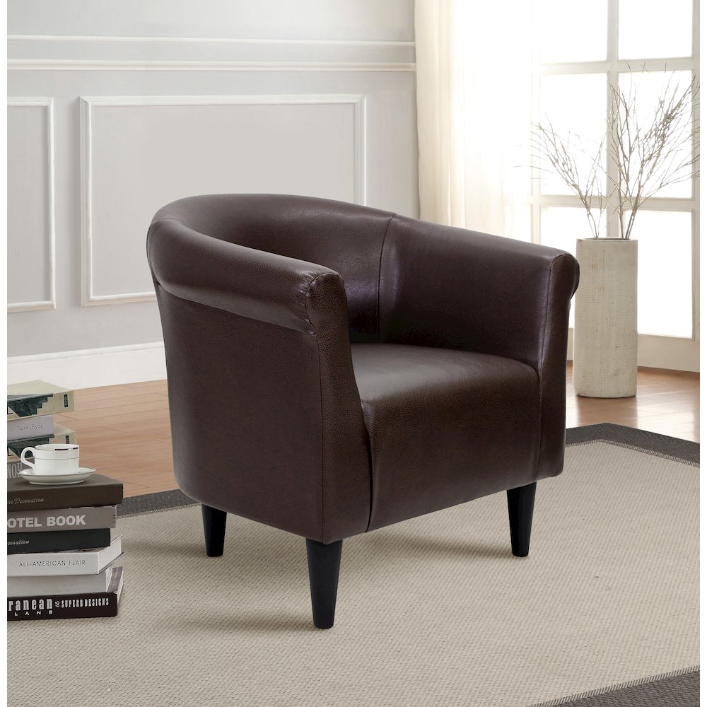 Savannah Club Chair - Leatherette Brown