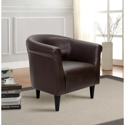 Savannah Club Chair - Leatherette Brown