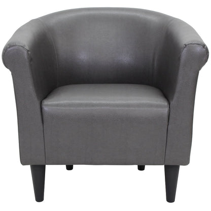 Savannah Club Chair - Leatherette Carbon
