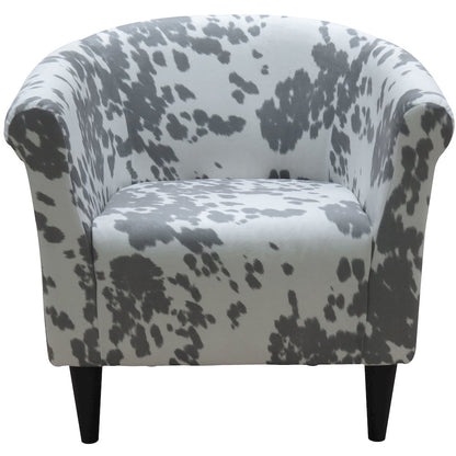 Savannah Club Chair -  Cowhide Silver