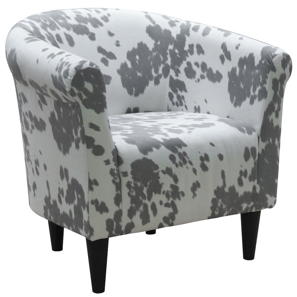 Savannah Club Chair -  Cowhide Silver