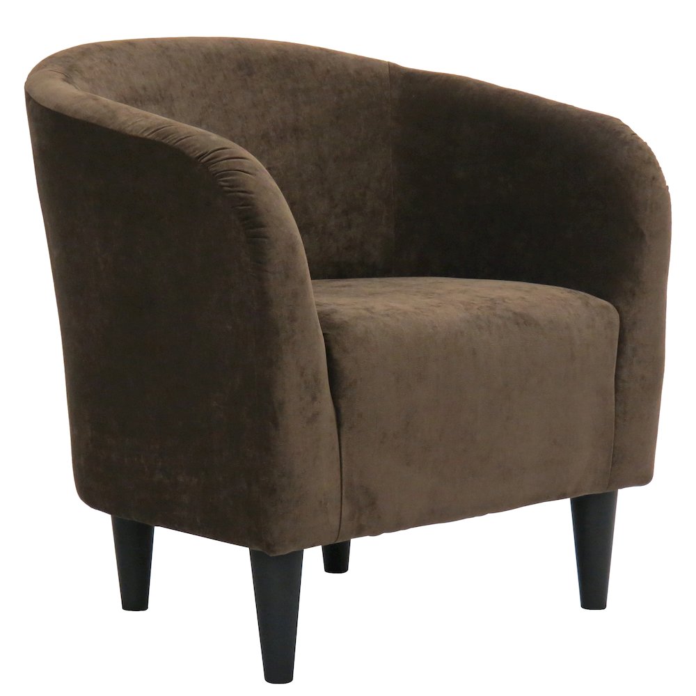 Tub Rolled Arm Accent Chair - Elizabeth Godiva Brown