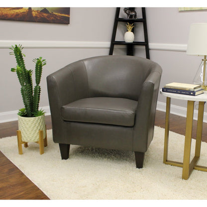 Winko Barrell Chair - Leatherette Brown
