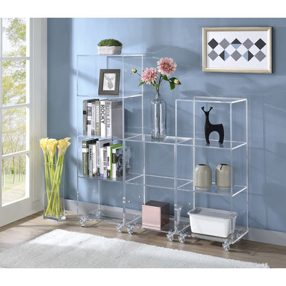 Clear Lucite Acrylic 2-Tier Compact Display Bookshelf