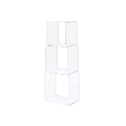 Clear Lucite Acrylic Tall 3-Tier Open Tower Bookshelf