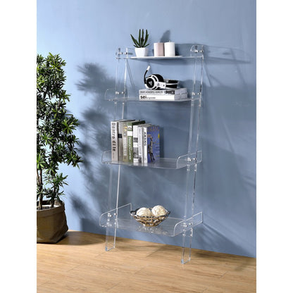 Clear Lucite Acrylic 4-Tier Tall Bookshelf Display