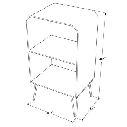 Gold Lucite Acrylic 2-Tier Open Bookshelf Hairpin Legs