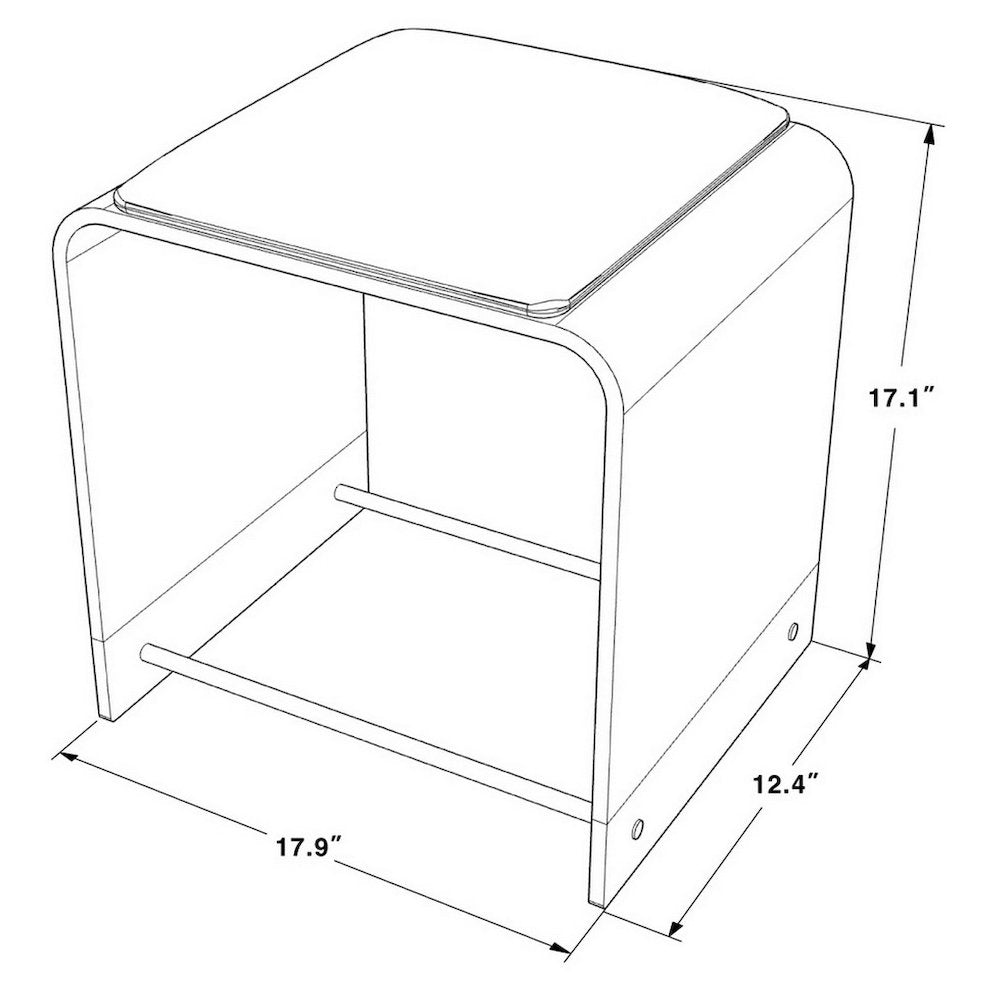 Gold Lucite Acrylic Vanity Stool Compact Glam Seat