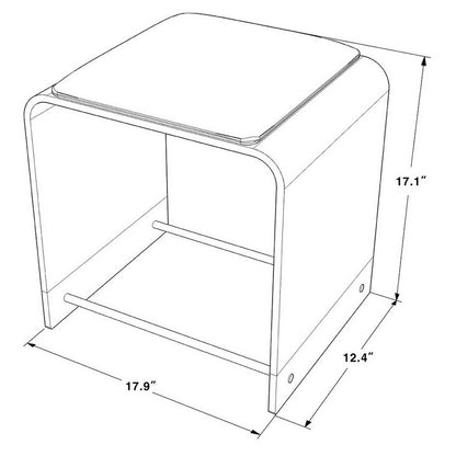 Gold Lucite Acrylic Vanity Stool Compact Glam Seat