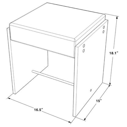 White Lucite Acrylic Compact Glam Vanity Stool Seat