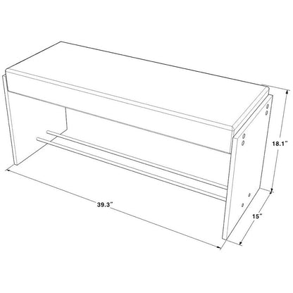 Gold Lucite Acrylic Vanity Stool Bench Cushioned Seat