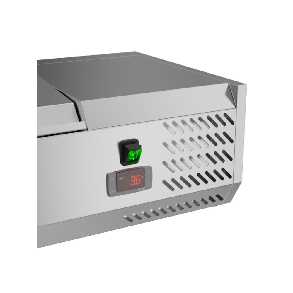 40 in. Three Pan Refrigerated Countertop Condiment Prep Station -