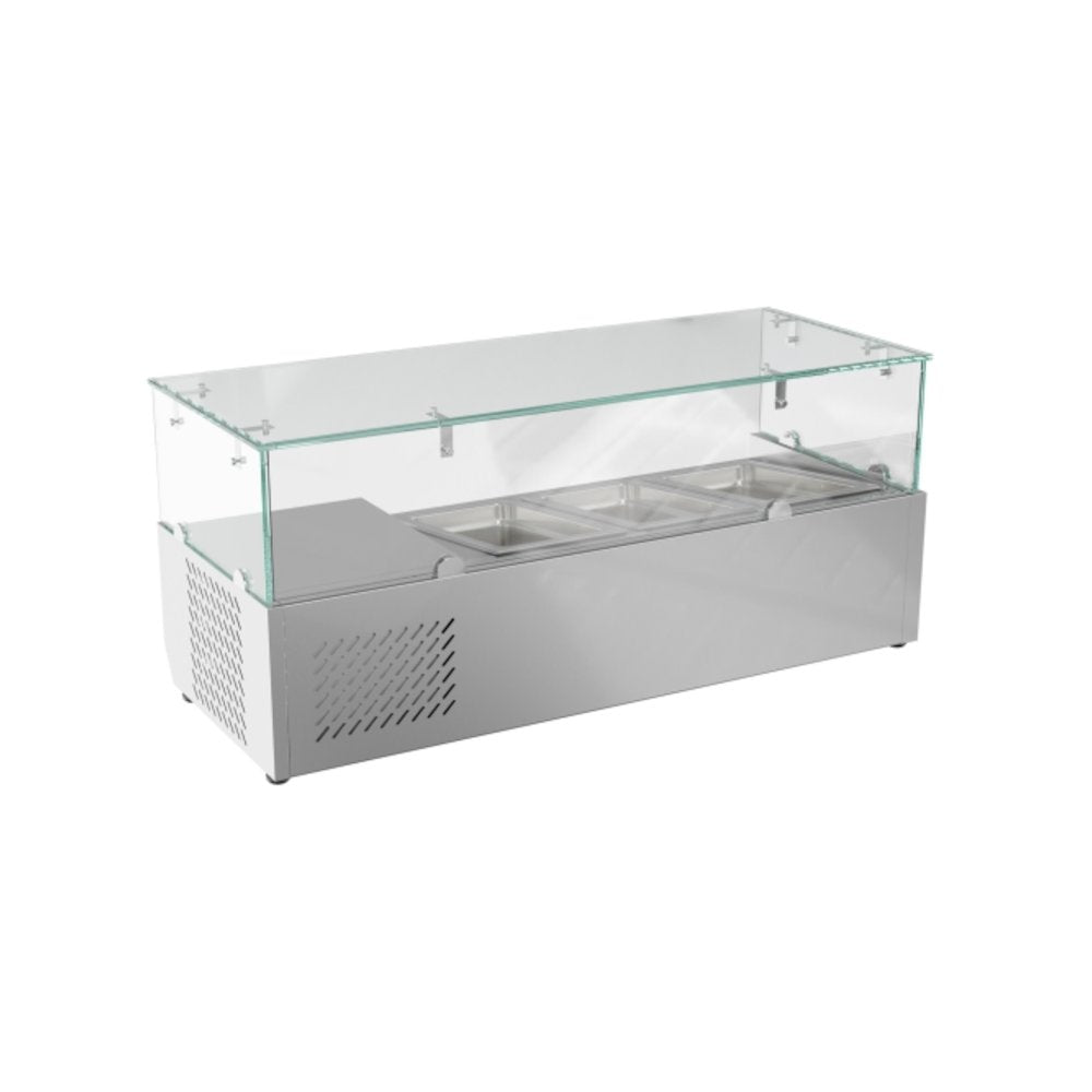 40 in. Three Pan Refrigerated Countertop Condiment Prep Station -