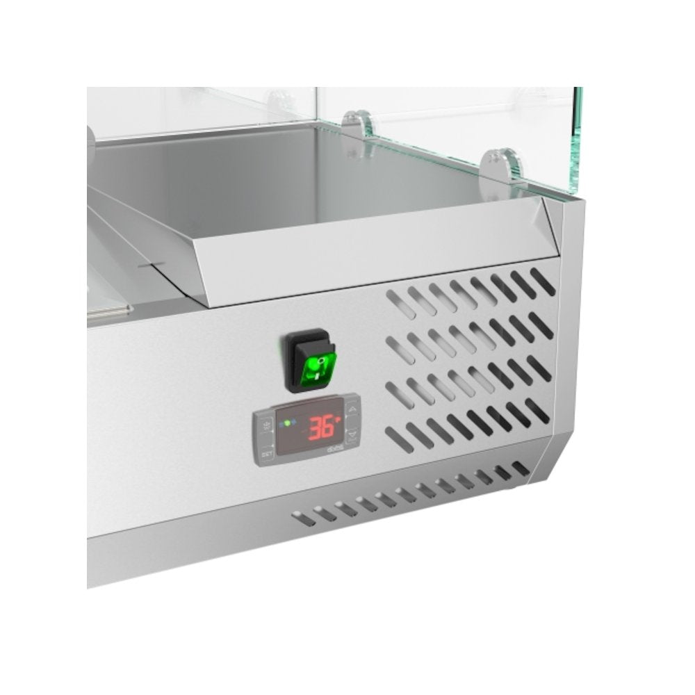 40 in. Three Pan Refrigerated Countertop Condiment Prep Station -