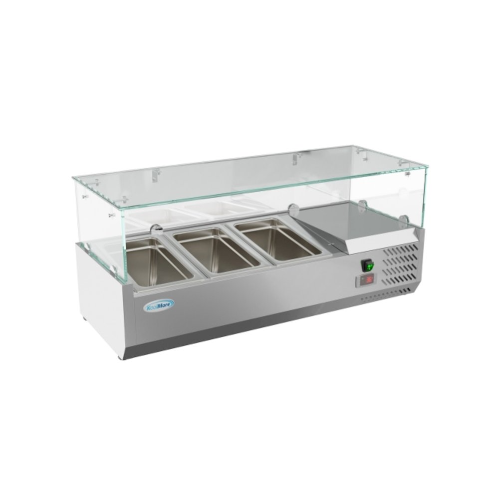 40 in. Three Pan Refrigerated Countertop Condiment Prep Station -